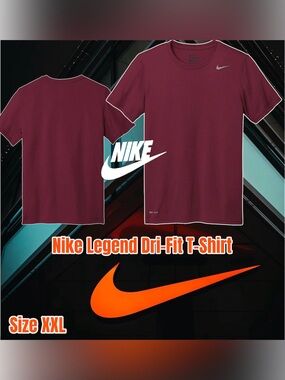 Nike Legend Dri-Fit T-Shirt Short Sleeve Size XXL (Deep Maroon),  727982 NEW